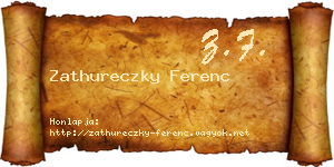 Zathureczky Ferenc névjegykártya